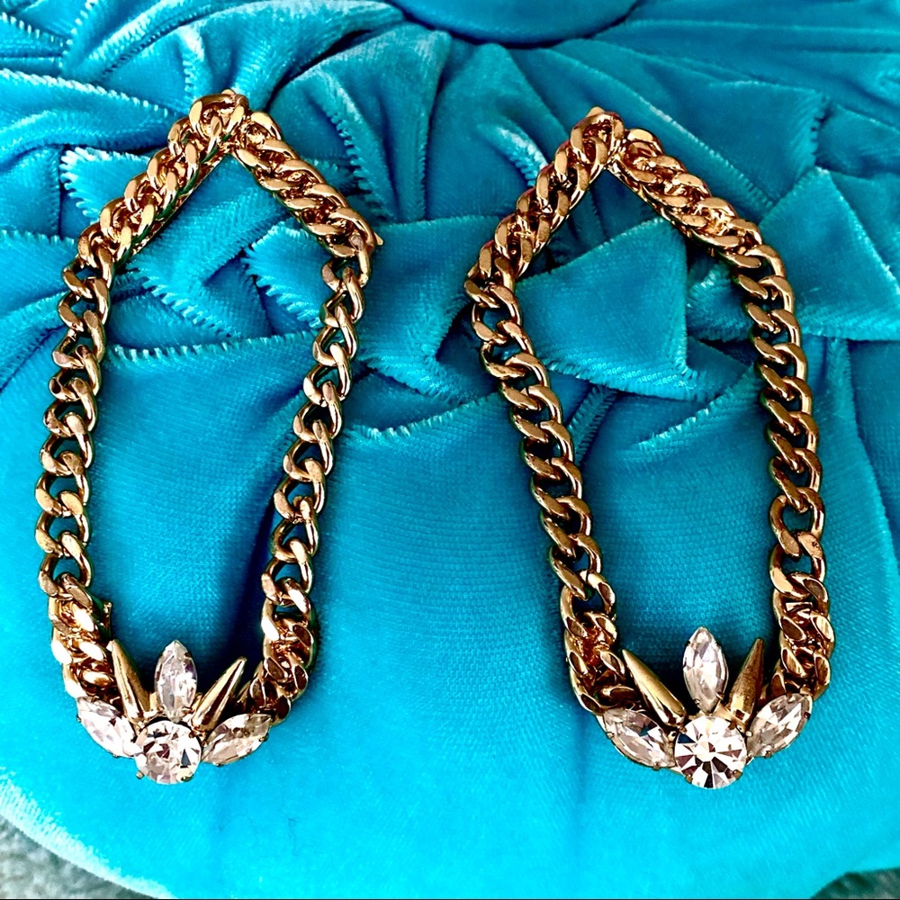 Fallon Gold Chain Dangle Crystal Earrings